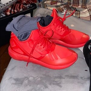 Men’s Red Adidas Tubular Sneakers